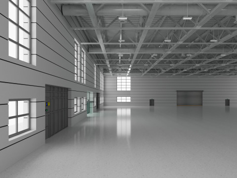 Warehouse interior and exterior 4 Model 3D