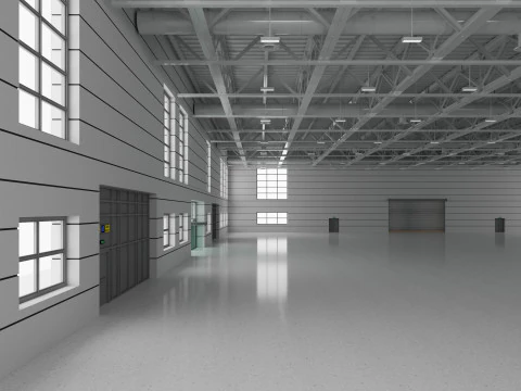 Warehouse interior and exterior 4 3D Model