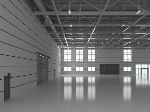 Warehouse interior and exterior 4 Model 3D