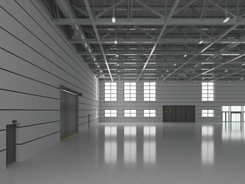 Warehouse interior and exterior 4 3D Model