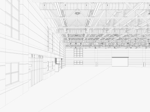 Warehouse interior and exterior 4 3D Model