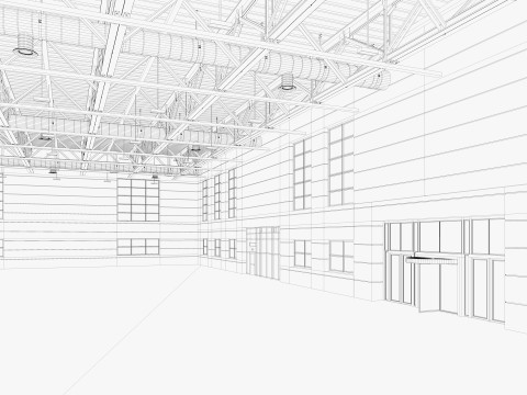 Warehouse interior and exterior 4 Model 3D