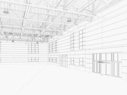 Warehouse interior and exterior 4 3D Model