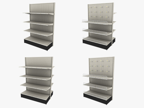 Store Shelf 2 Low-poly 3D Model