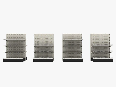 Scaffale del negozio 2 Low-poly Modello 3D