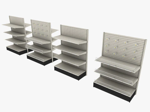 Scaffale del negozio 2 Low-poly Modello 3D