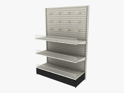 Scaffale del negozio 2 Low-poly Modello 3D