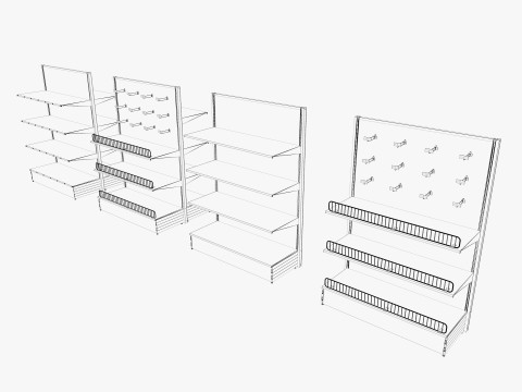 Store Shelf 2 Low-poly 3Dモデル