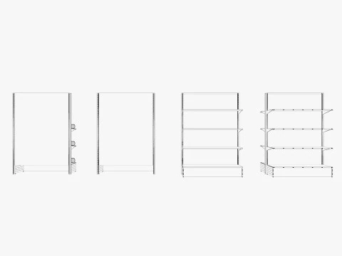 Scaffale del negozio 2 Low-poly Modello 3D