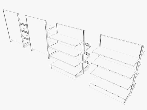 Store Shelf 2 Low-poly 3Dモデル