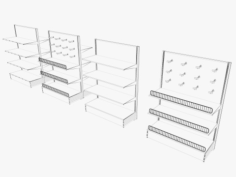 Store Shelf 2 Low-poly 3Dモデル
