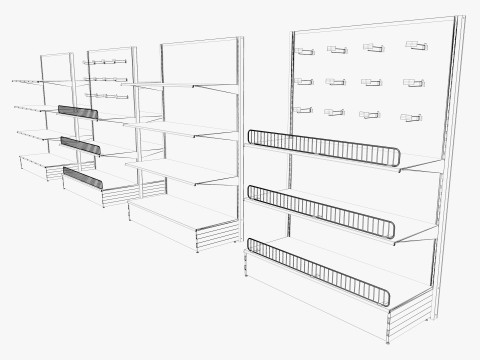 Store Shelf 2 Low-poly 3Dモデル