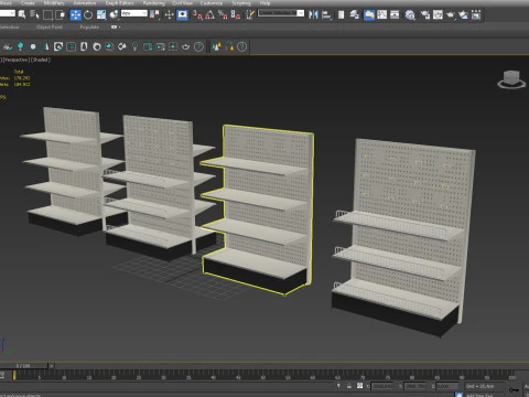 Scaffale del negozio 2 Low-poly Modello 3D