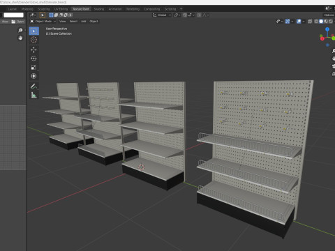 Store Shelf 2 Low-poly 3Dモデル