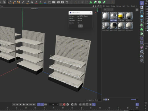 Scaffale del negozio 2 Low-poly Modello 3D