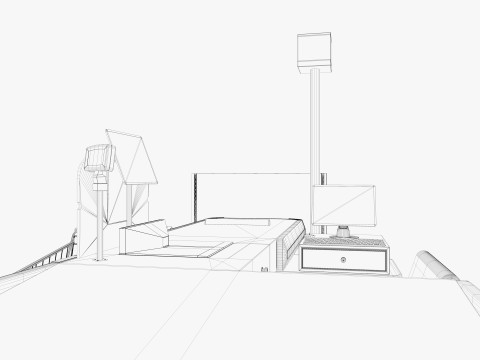 Supermarket Checkout counter Cashier Low-poly Model 3D