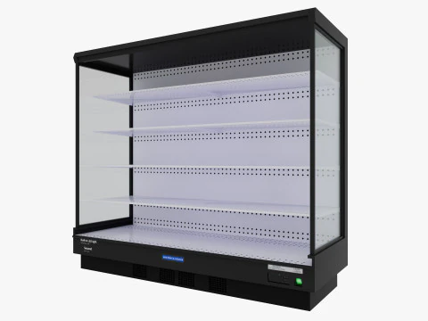 Supermarket Freezer Refrigirator Low-poly 3D Model