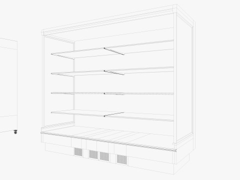 Supermarket Freezer Refrigirator Low-poly Modello 3D
