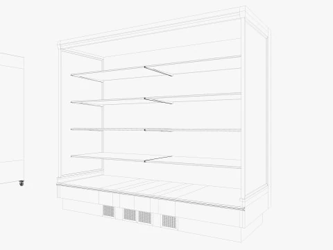 Supermarket Freezer Refrigirator Low-poly 3D Model