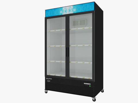 Supermarket Freezer Refrigirator Low-poly 3D Model