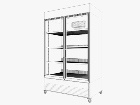 Supermarket Freezer Refrigirator Low-poly 3D Model