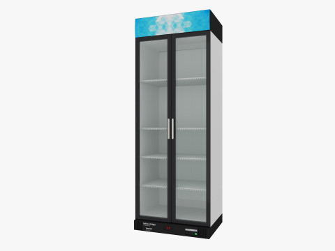 Supermarket Freezer Refrigirator Low-poly Modello 3D