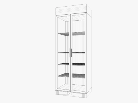 Supermarket Freezer Refrigirator Low-poly 3D Model