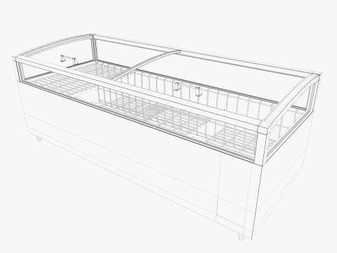 Supermarket Freezer Refrigirator Low-poly 3D Model