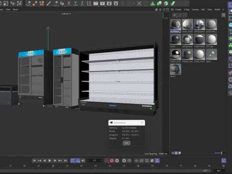Supermarket Freezer Refrigirator Low-poly 3D Model