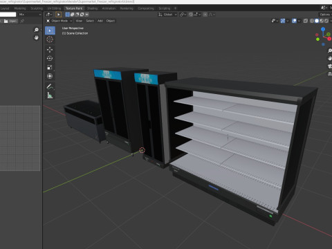 Supermarket Freezer Refrigirator Low-poly Modello 3D