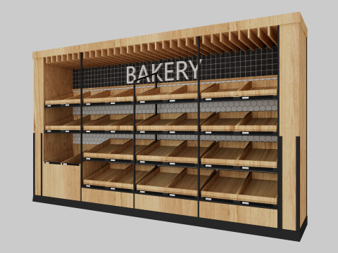 Supermarket Shelves Low-poly 3D Model