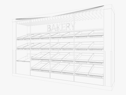 Supermarket Shelves Low-poly 3D Model