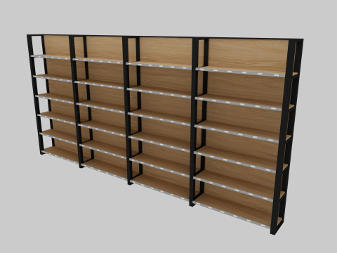 Supermarket Shelves Low-poly 3D Model