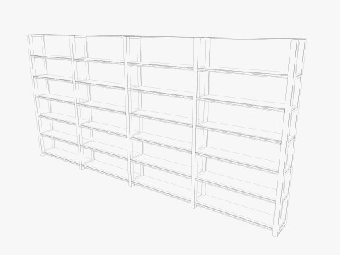 Supermarket Shelves Low-poly 3D Model