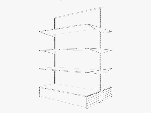 Supermarket Shelves Low-poly 3D Model