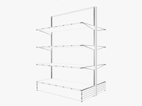 Supermarket Shelves Low-poly 3D Model