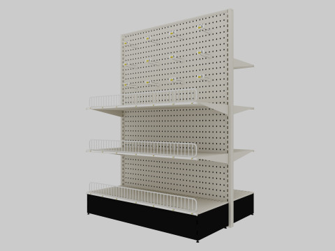 Supermarket Shelves Low-poly 3D Model