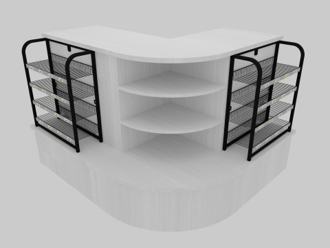 Supermarket Shelves Low-poly 3D Model