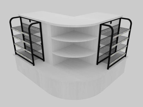 Supermarket Shelves Low-poly 3D Model
