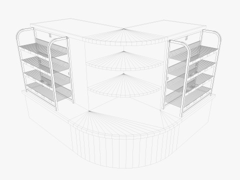 Supermarket Shelves Low-poly 3D Model