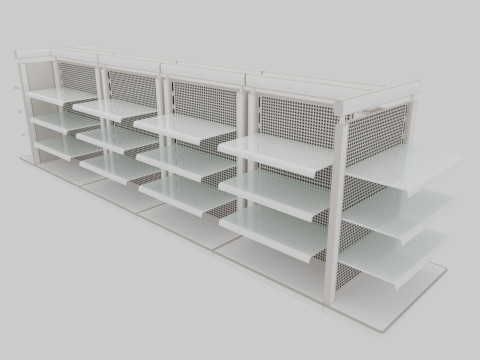 Supermarket Shelves Low-poly 3D Model