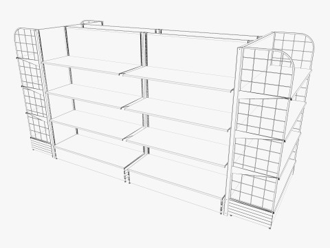 Supermarket Shelves Low-poly 3D Model