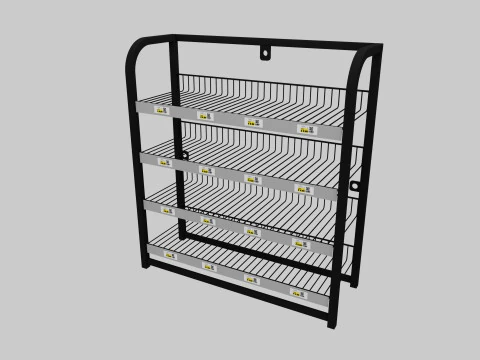 Supermarket Shelves Low-poly 3D Model