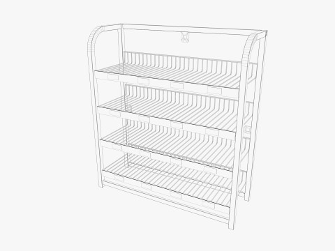 Supermarket Shelves Low-poly 3D Model