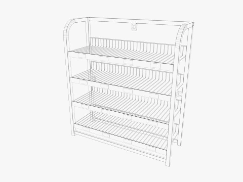Supermarket Shelves Low-poly 3D Model