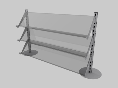 Supermarket Shelves Low-poly 3D Model