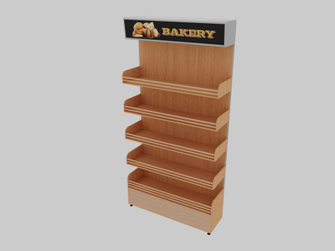 Supermarket Shelves Low-poly 3D Model
