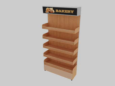 Supermarket Shelves Low-poly 3D Model
