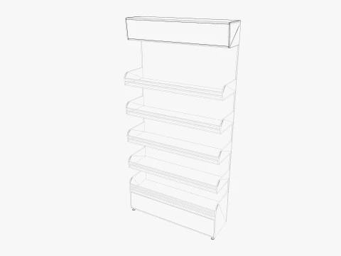 Supermarket Shelves Low-poly 3D Model