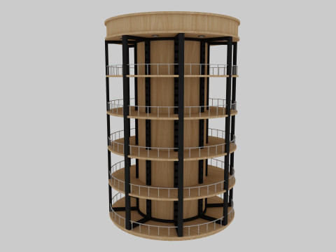 Supermarket Shelves Low-poly 3D Model